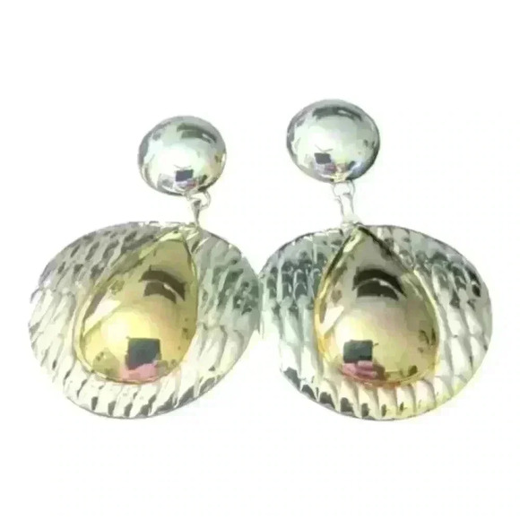 Silver and gold fashion earrings - Picture 1 of 2